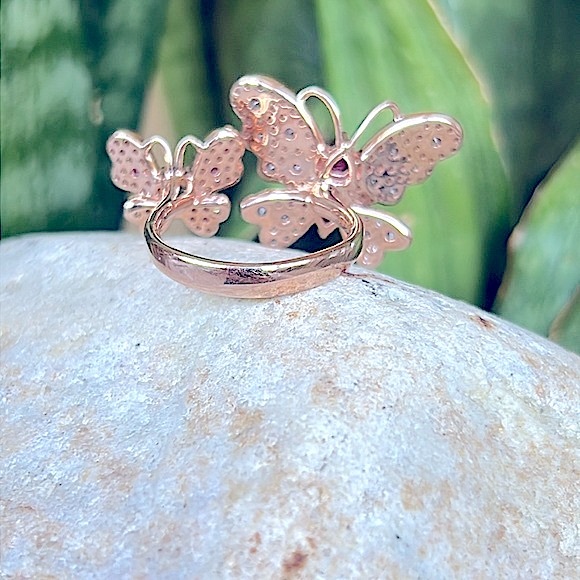 Effy ruby sapphire and diamond butterfly ring - Picture 8 of 14